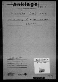 Anklage StA Oldenburg 2 Js 61/56 gg. K. Hinrichs (SA 73)