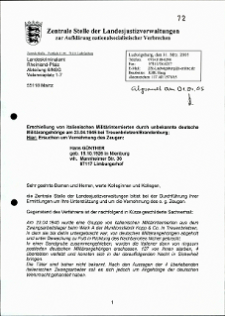 Ergänzungsunterlagen und Mehrfertigungen StA Potsdam 497 UJs 9905/06. Zeugenvernehmungen Buchstaben G-K